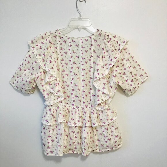 Selected Femme Susy Ruffled Floral Blouse Top Size 36 - Picture 9 of 13